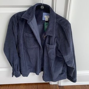 Brand new LLbean corduroy blue jacket/relaxed shirt